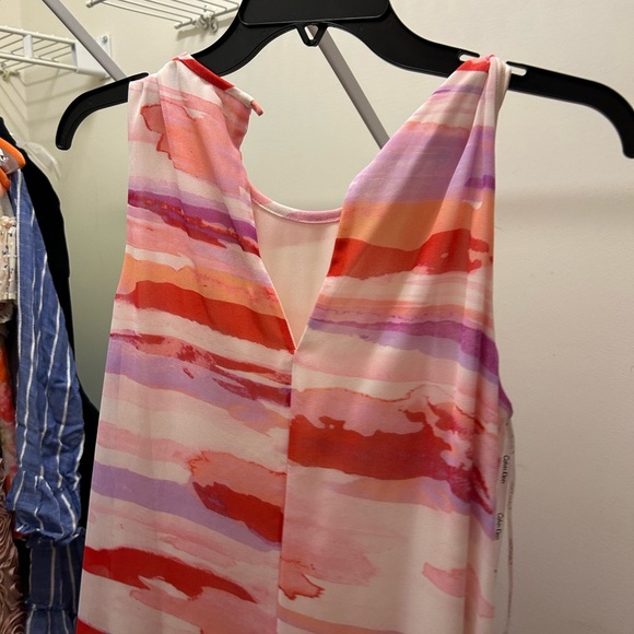 Calvin Klein peach, white and pink dress. 100% lined. - Picture 2 of 2